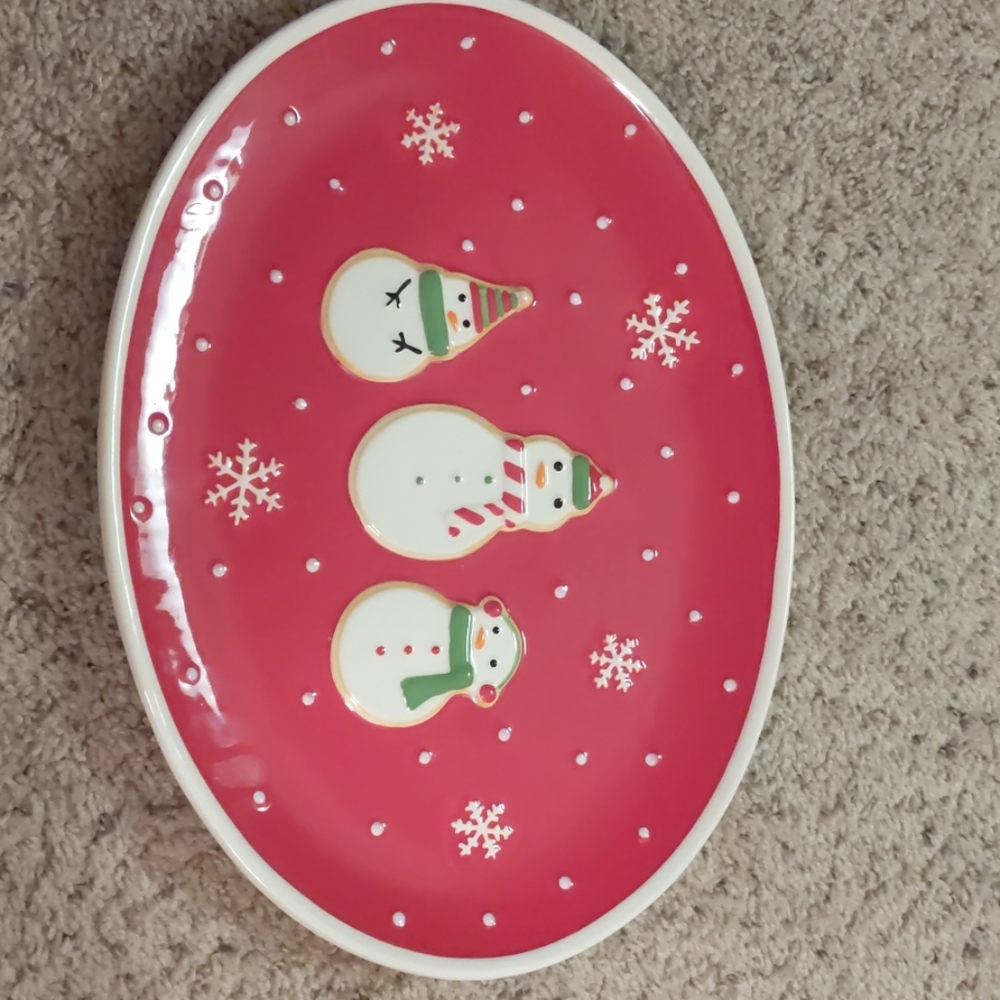 snowman platter